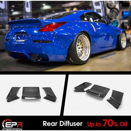 For Nissan Fairlady 350z RB Style Carbon Fiber Rear Diffuser Bumper under splitter spoiler Exterior kits