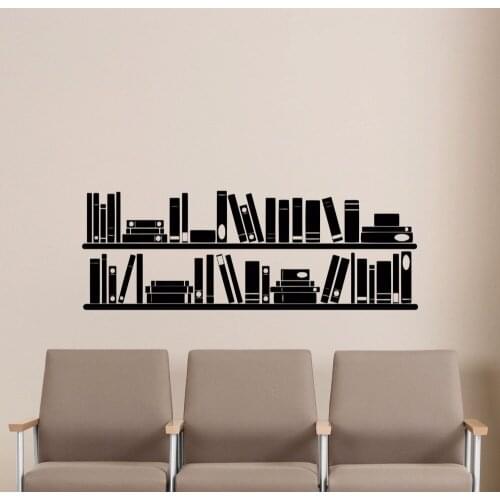 Books Bookshelf Vinyl Wall Sticker Reading Library School Decoration Study Book Store Wall Decals Books Kids Room Wall Art