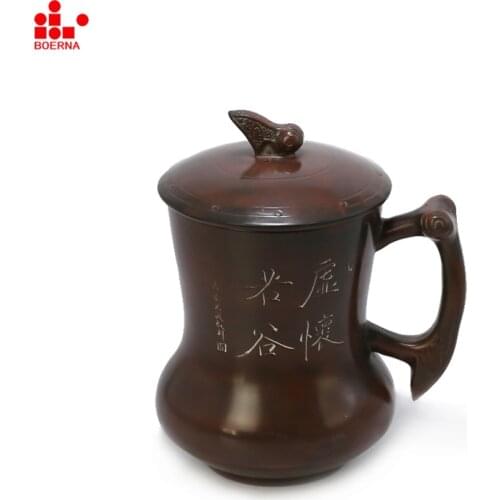 BOERNA 550ml Coffee Mug of Nixing Pottery da hong pao tea cup for a friend as a Christmas gift ceramic mug tazas caneca tumbler