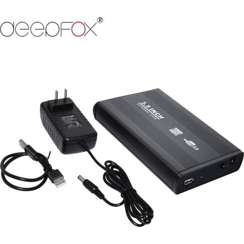 DeepFox 3.5 Inch USB 2.0/USB 3.0 SATA External HDD Disk Hard Drive Enclosure Case Cover External Storage Box Support Hard Drive