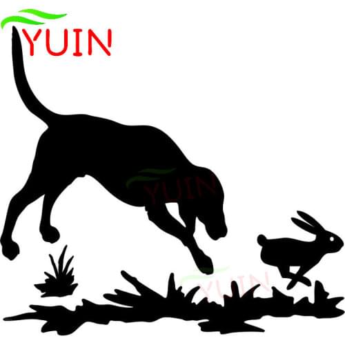 Creativity Rabbit and Dog Decal Hunting Cartoon Car Sticker Fashion Window Decoration Motorcycle Accessories Waterproof Decals