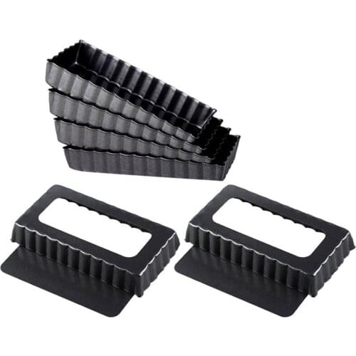 Square Non-Stick Tart Quiche Flan Pan Mold Pie Pizza Cake Mold Removable Loose Bottom Fluted