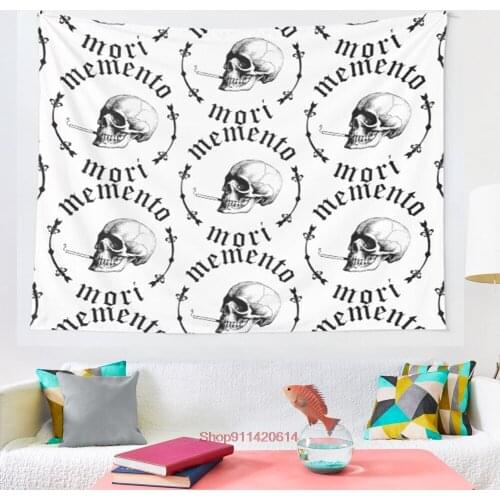 Memento Mori Smoking Skull tapestry Cover Beach Towel Picnic Yoga Mat Home Decoration Wall Hanging