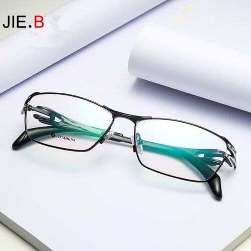Fashion trend mens glasses frame full frame pure titanium business can be equipped with prescription glasses for myopia