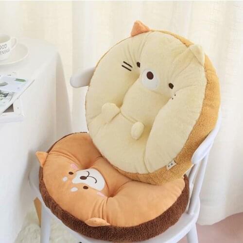 Cartoon Bear Dinosaur Rabbit Corgi Cat Penguin Little Yellow Chicken Round Shape Seat Chair Cushion Stuffed Plush Pillow Toys
