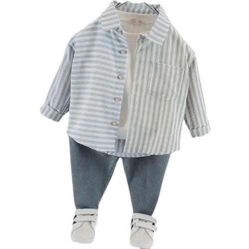 New Spring Autumn Baby Boys Clothes Suit Children Striped Shirt Pants 2Pcs/Sets Toddler Casual Clothing Infant Kids Tracksuits