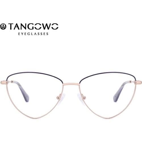 TANGOWO Metal Heart Glasses Frame Women Fashion Optical Myopia Eyewear Prescription Glasses Vintage Alloy Spectacle MG3657