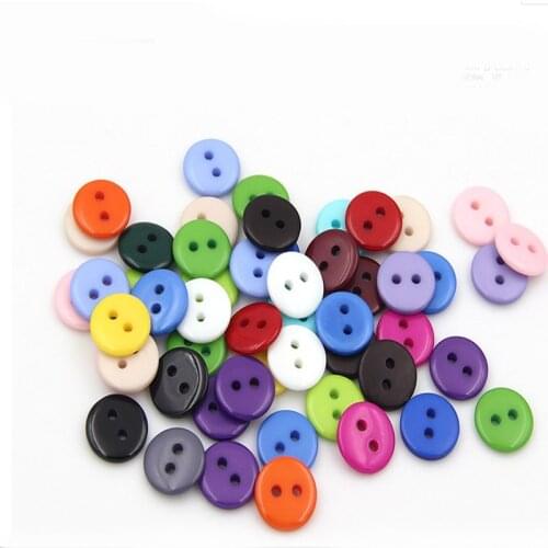 Wholesale 1000Pcs Mixed Color 2 Holes Round Resin Sewing Buttons Scrapbooking 11MM Knopf Botones 4-067