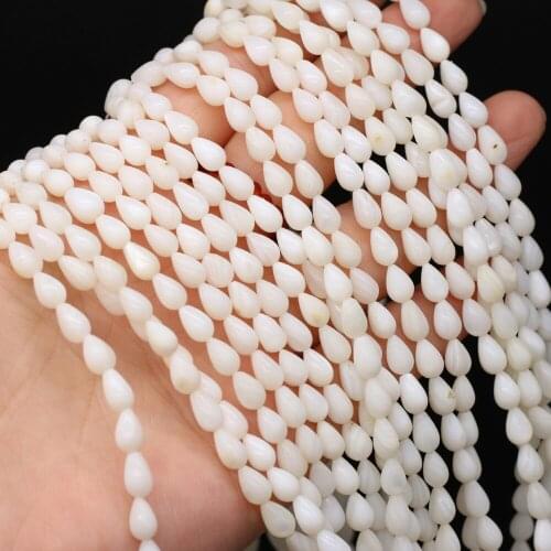 Wholesale Natural Shell Beads White Water drop Seashell Small Loose Beads for Jewelry Making DIY Bracelet Necklace Gifts