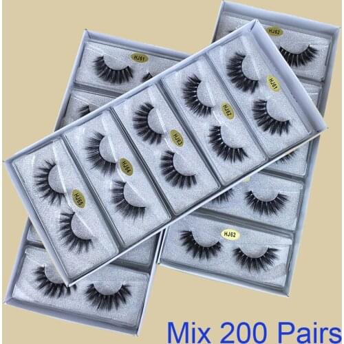 Wholesale Eyelashes 20/30/40/50/100/200 Pairs 3D Mink Lashes Natural False Eyelashes Makeup Cilios Thick Mink Eyelashes In Bulk