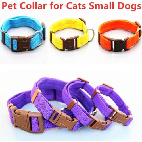 1PC Nylon Dog Collar Optional Neck Strap Adjustable For Small Pet Cats Kitten Pet Collar Cats Small Dog Pet Accessories