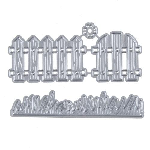 Garden Fence Metal Cutting Dies Courtyard Park Grass Flower Stencil DIY Scrapbook Embossing Album Paper Card Craft Folder
