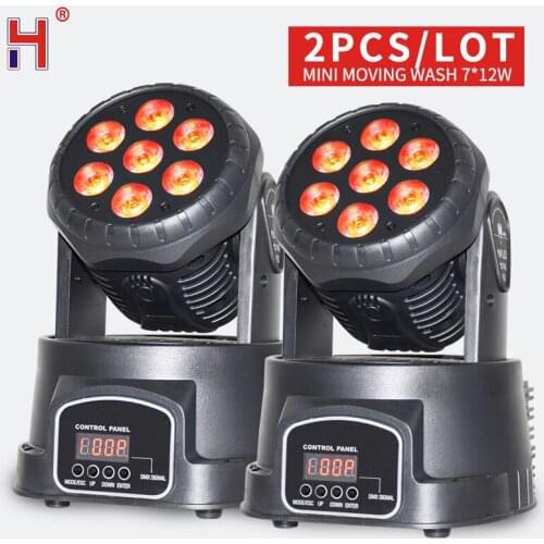 7X12W Led Moving Head Spot Stage Lighting Dmx 14Channes Hi-Quality Mini Moving Wash Light