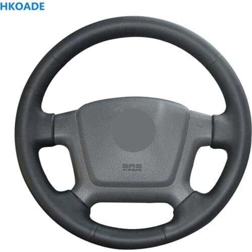 DIY Hand-stitched Black Hige Soft Faux Leather Car Steering Wheel Cover for Kia Spectra Spectra5 2004-2009 Cerato 2005-2012