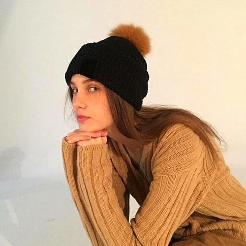 Sunlynn Women Beanies Balls, fur ball cap pom poms winter hat for girl 's hat knitted beanies cap brand new thick female cap