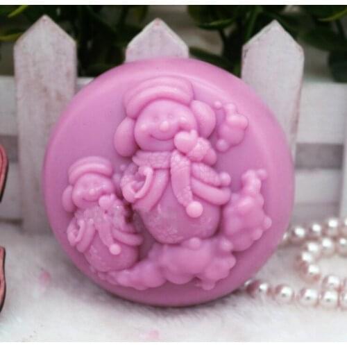 PRZY Soap Mould Lovely Snowman Silicone Forms Soap Molds DIY Christmas Mold Chocolate Mould Baking Tools Made of Silicone 54125