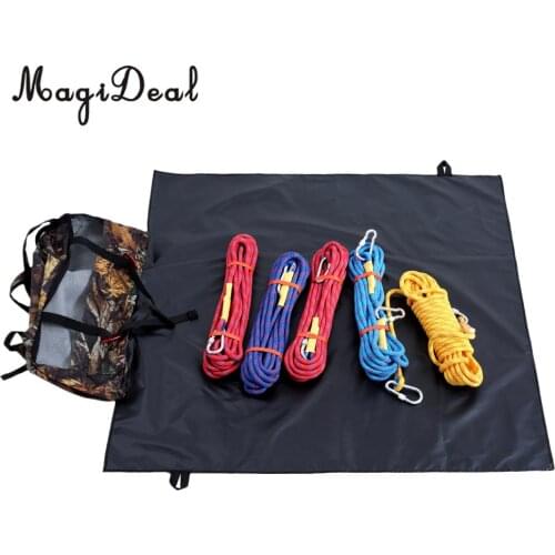 Outdoor Ultra-light Folding Camouflage Climbing Cord Rope Bag with Groundsheet Tarp & Shoulder Strap for Caving Mountaineering