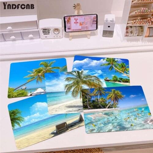 YNDFCNB Cool New Beach Sea Palm Scenery Beautiful Anime Mouse Mat for Overwatchs Top Selling Wholesale Gaming Pad mouse