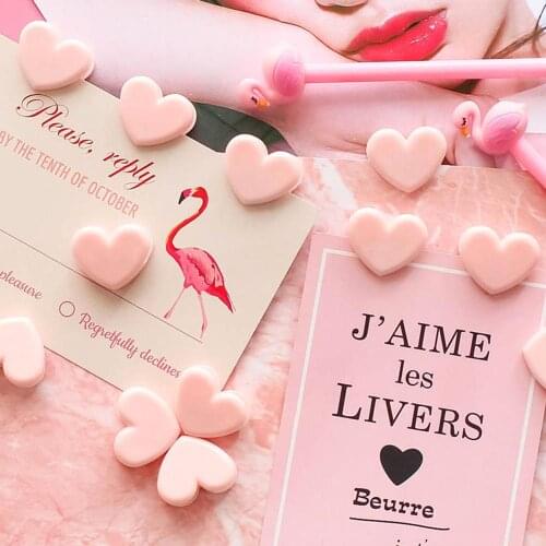 5Pcs Pink Love heart paper clips File Clip Organizer DIY Photo Papelaria Kawaii Stationery Photography Supplies Accessories