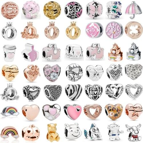 New fashion and exquisite beaded pumpkin carriage love Pandora cute umbrella suitable for ladies jewelry gifts