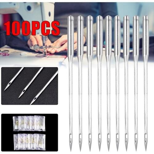 100pcs/set Sewing Machine Needles HAX1 Needles Flat Shank for Singer Brother Household Sewing Machine