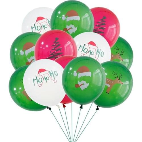 12pcs 10inch Merry Christmas Red Latex balloons Santa Claus Tree Balls For Happy Xmas Party Decoration Supplies Kids Toy Global