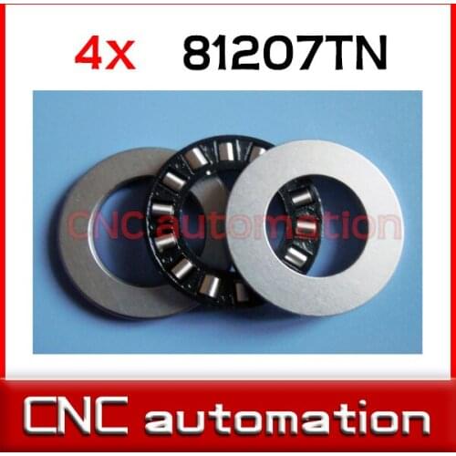 4pcs 81207-TN 35x62x18mm Quality Cylindrical shaft Roller Thrust Bearing 81207 81207TN K81207TN GS81207 WS81207