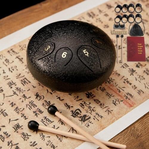 6" Steel Tongue Drum Handpan Hand Pan Drum w/ Bag Mallets Yoga Meditation