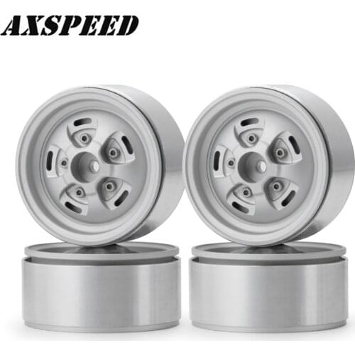 AXSPEED 1.9inch Metal Beadlock Wheel Rims for 1:10 RC Crawler Axial SCX10 90046 D90 TRX4 RC Car Wheel Hubs