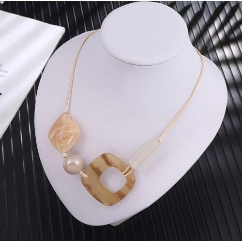 BUDROVKY 2020 New Fashion Clavicle Chain Geometric Bead Lady Sweater Chain Party Wear Artistic Necklace Wholesale