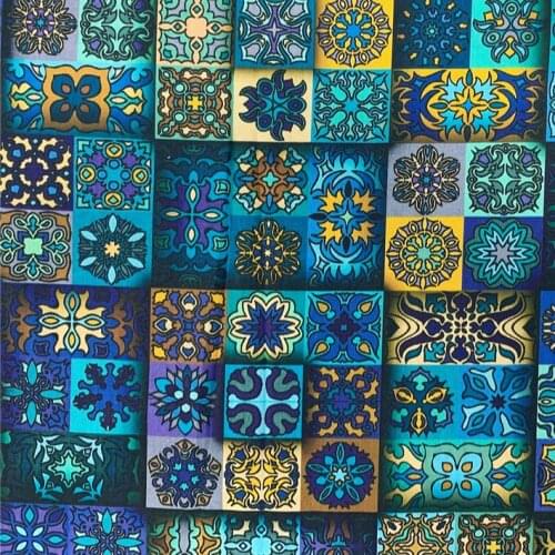 Church glass art romantic flowers Cotton Fabrics Patchwork Quilting Material Accessories DIY Sewing Handmade Tissus
