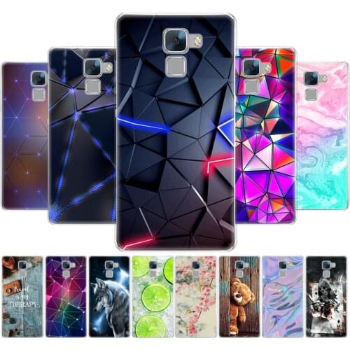 Cover phone case for huawei honor 7 soft tpu silicon back cover 360 full protective printing clear coque