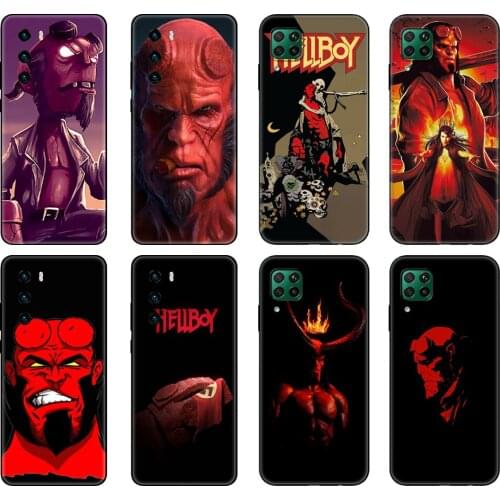 Black tpu Case For Huawei P30 Lite P30 Pro P40 Case For Huawei P40 LITE E P Smart 2020 Case Cover Hellboy Rise