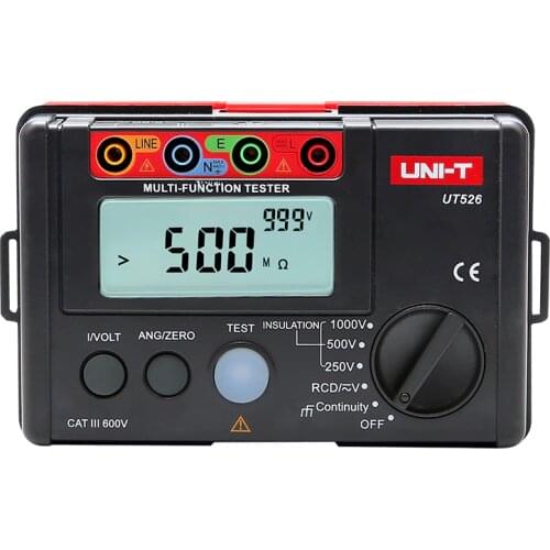 Uni T UT526 Digital Electrical Meter Insulation Resistance Tester AC DC Voltmeter/ RCD Test / Low Resistance Continuity Measure