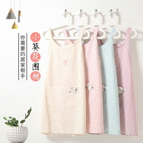 Korean fashion cute adult female home kitchen restaurant oil-proof anti-fouling apron sleeveless cooking overalls waist