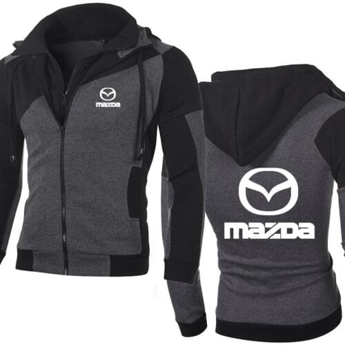 Jacket Men Mazda Car Logo Sweatshirt Hoody Spring Autumn Fleece Cotton Zipper Hoodies Fashion HipHop Harajuku Male Clothing
