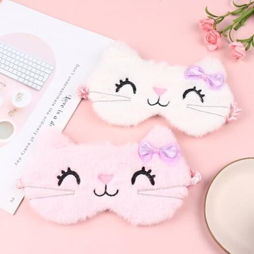 1pc Kids Anime Cartoon Sleep Mask Cute Eye Mask Sleeping Mask Cat Shape Eye Cover Cartoon Travel Rest