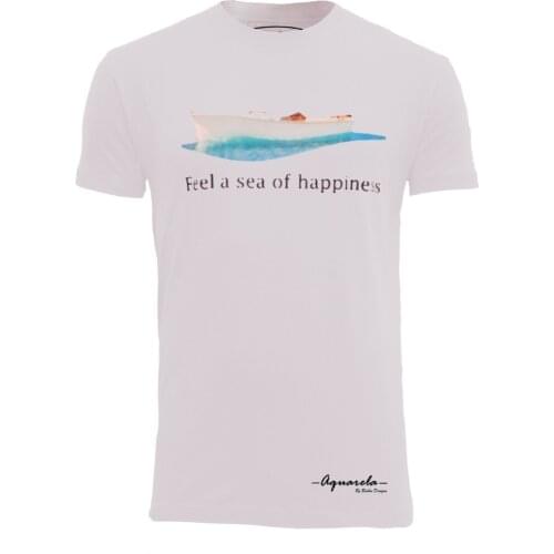 Bichon Designs short sleeve T-shirt men Casual, small boat fisherman