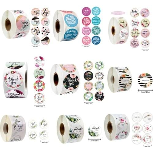 500pcs Kraft Bronzing Sealing Sticker White Transparent Cake ThankYou Shop Food Packaging DIY Handmade Sticker Label 1inch 2.5cm