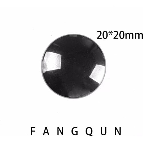 Natural stone Hematite Round Pendant Patch 20*20mm Non-Magnetic Bead Charm Jewelry DIY Necklace making accessories For Women Men