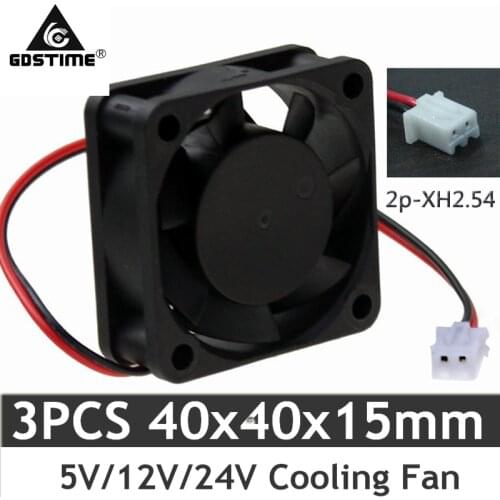 Gdstime 3pcs 40mm 3D Printer Cooling Fan 5V 12V 24V 40x40x10mm Printer Cooler Accessories DC Brushless Mini Fans 4010