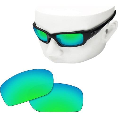 OOWLIT Polarized Replacement Lenses of Green Mirror for-Oakley Flak Jacket Sunglasses