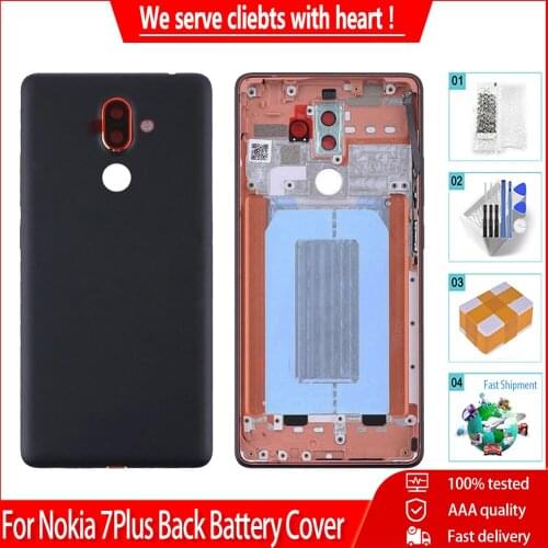 Original Back Battery Cover For Nokia 7 Plus Door Rear Cover Housing Case With Camera Lens Free Tools