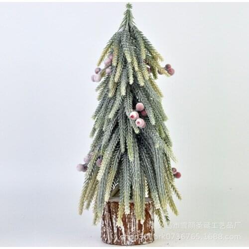 Christmas Flocking Snow Felt White Desktop Mini Christmas Tree Shopping Mall Window New Year Atmosphere Decoration navidad 2021