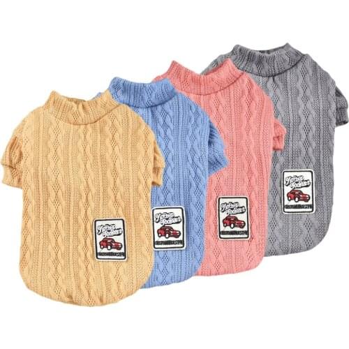 Pet Bottoming Shirt Teddy Warm Sweater Puppy Wavy Strip Clothes Knitted Hoodies Pet Pullovers Pet Dog Clothes Puppy Clothes