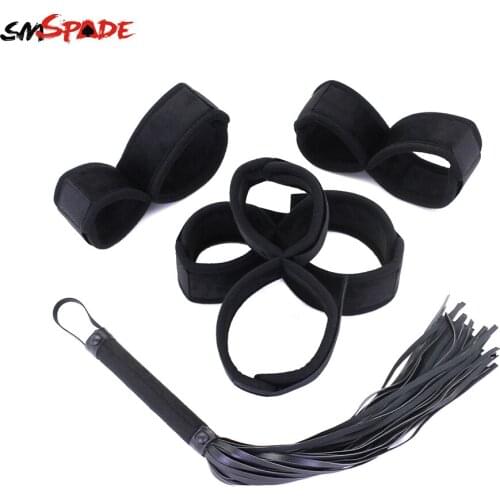 Smspade bdsm bondage Sex Handcuffs Restraints Slave Flogger Sex Toys For Woman Erotic Sex Shop Adult Sex Toy Bondage Cuffs Whips