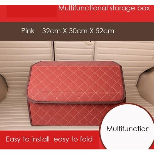 Car Storage Bag PU Leather Trunk Organizer Box Storage Bag Folding Folding Car Trunk Stowing Tidying For Car Storage Bag
