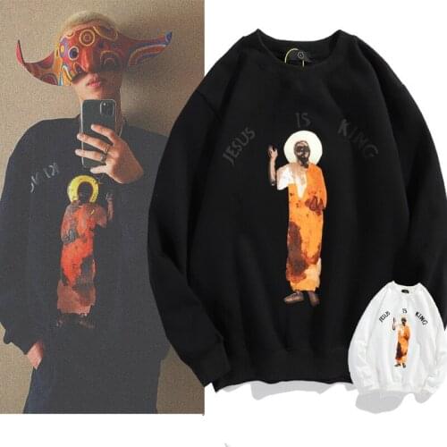 Kanye West JESUS IS KING Stranger Things Hoodies Kendell O Neck Streetwear Oversize Sweatshirt Couple Loose Casual Hoody