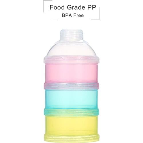 3 Layer Milk Powder Dispenser Box Case Stackable Formula Suger Feeding Box Pill Snack Containers BPA Free for Baby Kids Toddler