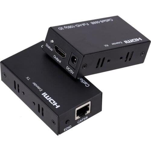 HDMI Extender Cat5e Cat 6 Ethernet IP TCP signal HDMI to Lan Converter 1080p 3D HDMI Transmitter Receiver TX RX 60M